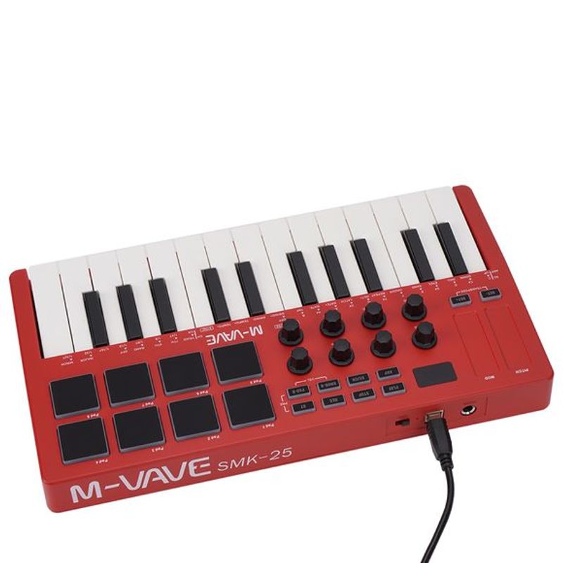 M-vave SMK-25 bluetooth midi-keyboard red