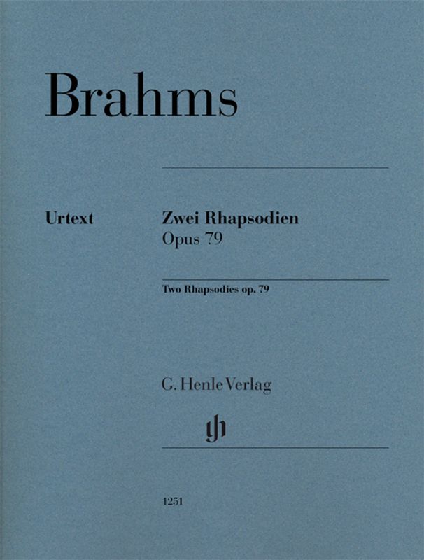 Johannes Brahms - Two Rhapsodies Op 79 Piano Urtext