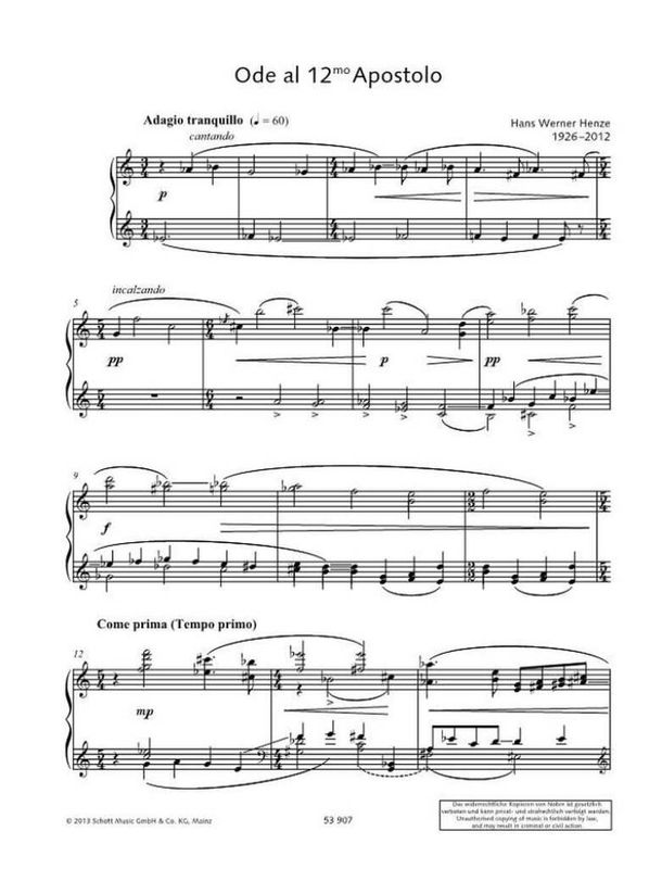 Hans Werner Henze - Album for piano