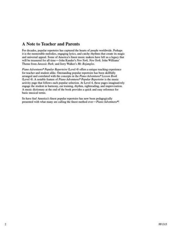 Piano Adventures Popular Repertoire Book Level 4
