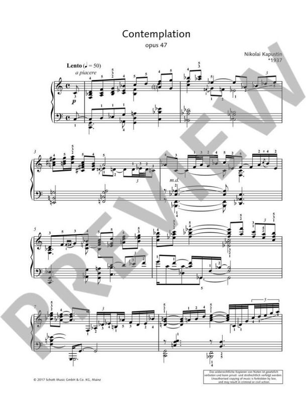 Nikolai Kapustin - Contemplation Op. 47
