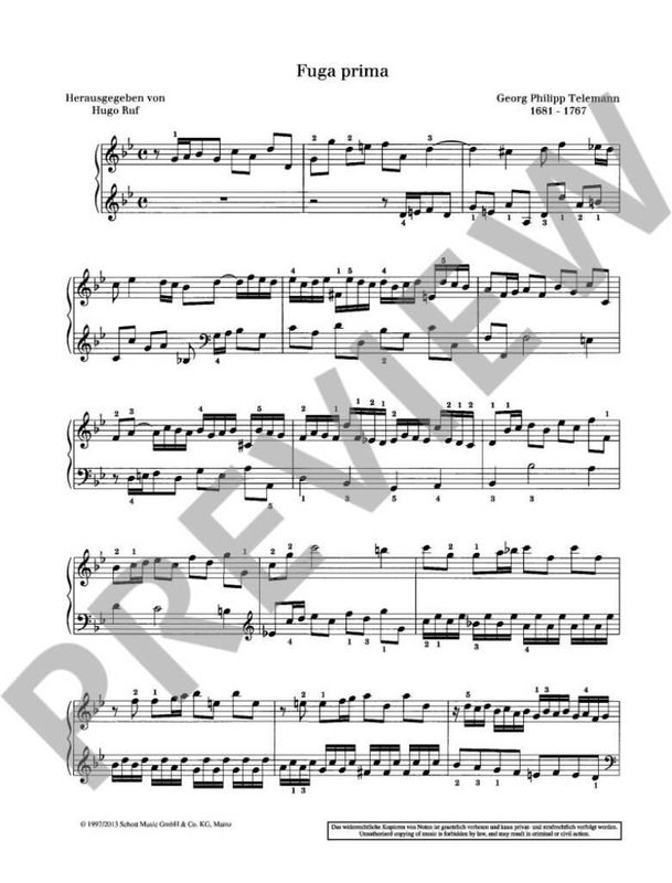 Georg Philipp Telemann - Easy Fugues With Little Pieces