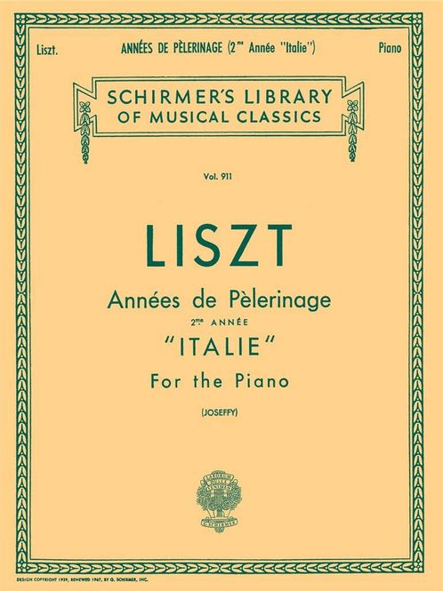Hovedbilde Franz Liszt - Annees De Pelerinage Book 2 ...