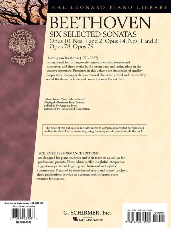 Ludwig van Beethoven - Beethoven - Six Selected Sonatas