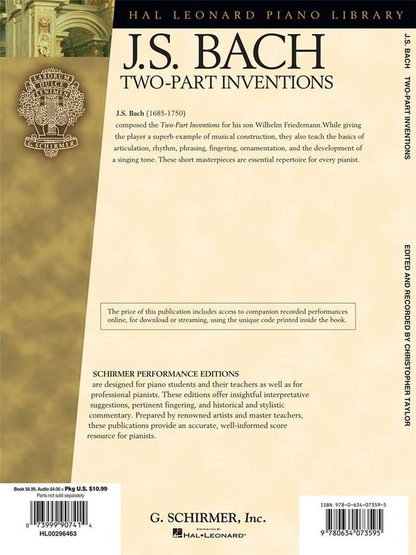 Johann Sebastian Bach - J.S. Bach - Two-Part Inventions