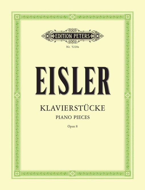 Hovedbilde Hans Eisler - Piano Pieces, Op.8