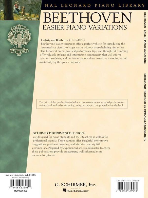 Ludwig van Beethoven - Ludwig van Beethoven - Easier Piano Varia