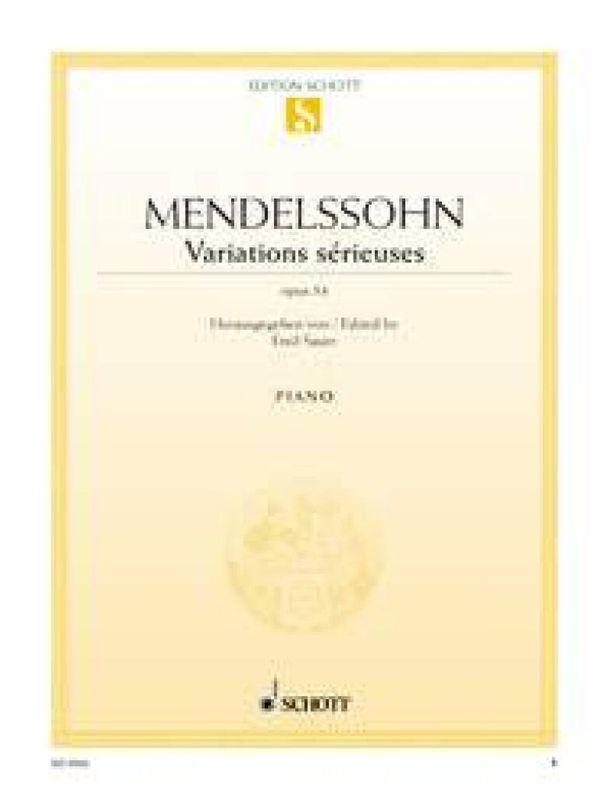 Felix Mendelssohn Bartholdy - Variations Sérieuses Op.54
