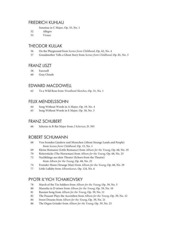 Selected Piano Masterpieces - Intermediate Level