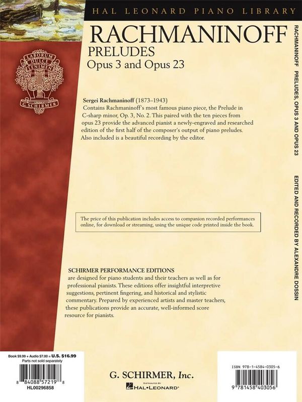 Sergei Rachmaninov - Serge Rachmaninoff - Preludes, Opus 3 and O