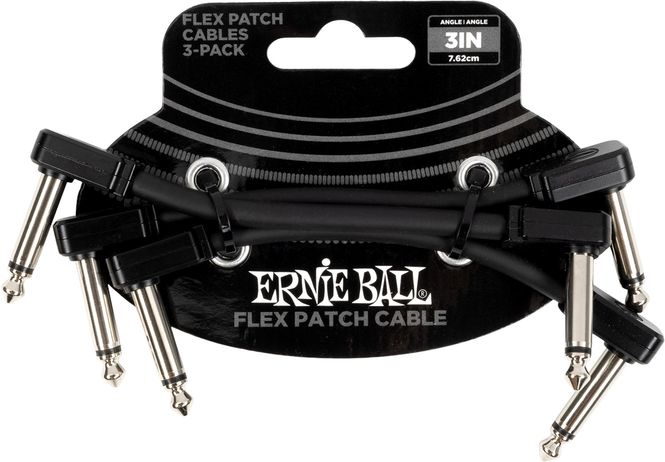 Hovedbilde Ernie Ball 6443 Flex Patch Cable Black 7,5cm 3-Pack