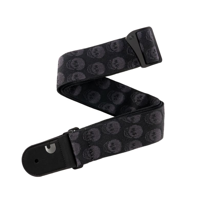 D'Addario 50TB00 Axelband Polyester Woven 50mm - Skulls Black