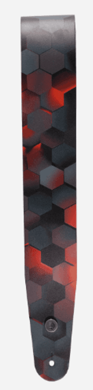 D'Addario 25PL05 Axelband Printed Leather 64 mm - Red Hex