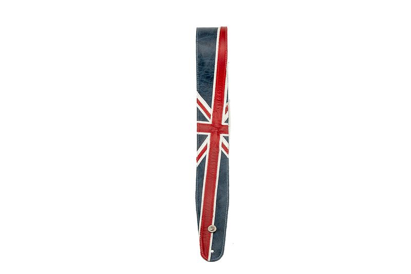 D'Addario 25PRL03 Läderband 64 mm Läder-Union Jack