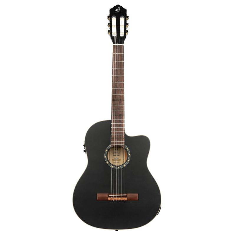 Ortega RCE125SN-SBK Klassisk gitar 4/4 Size, med mik, Thin, Slim Neck