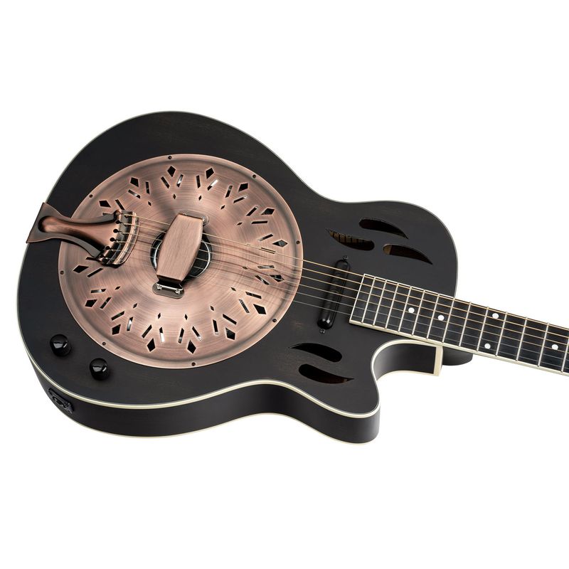 Ortega RRG40CE-DBK Resonator gitar, Americana Series, Cutaway, Satin Black