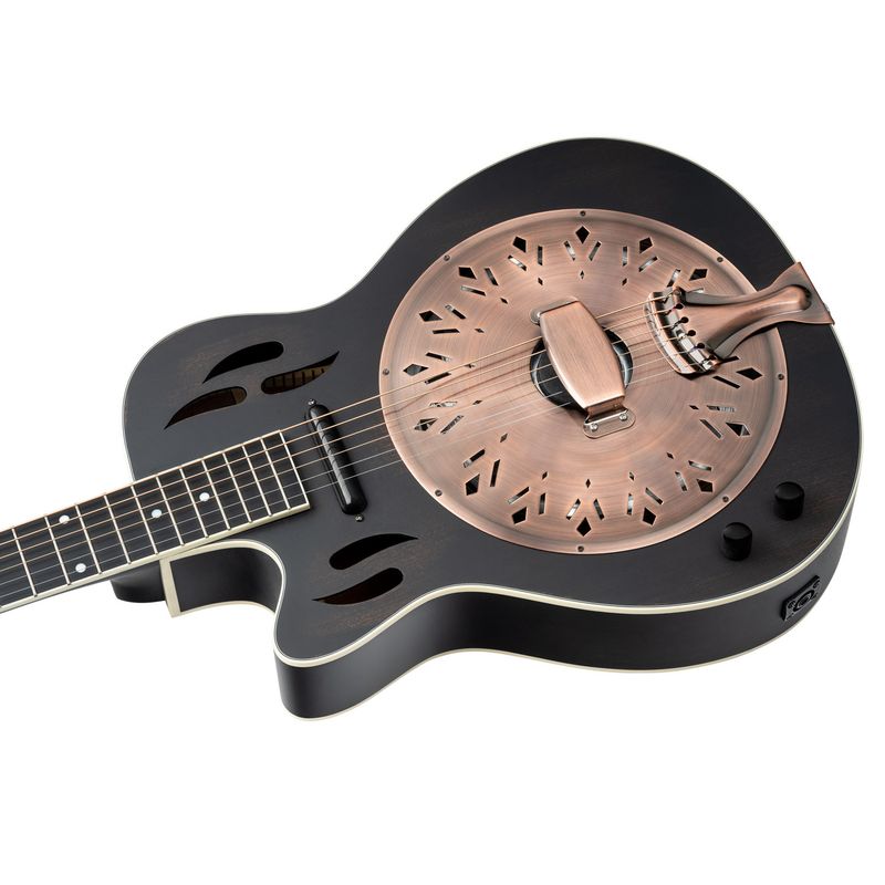 Ortega RRG40CE-DBK-L Resonator gitar Left Americana Series, Cutaway, Satin Black