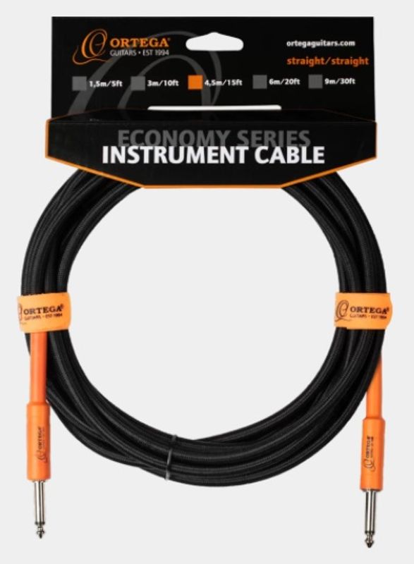 Ortega OECIS-15 Instrument cable 15 ft, Straight/Straight plugs