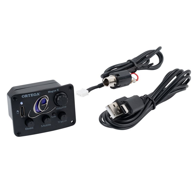 Ortega MAGUSX/U Ukulele side-mount preamp system, Rechargeable