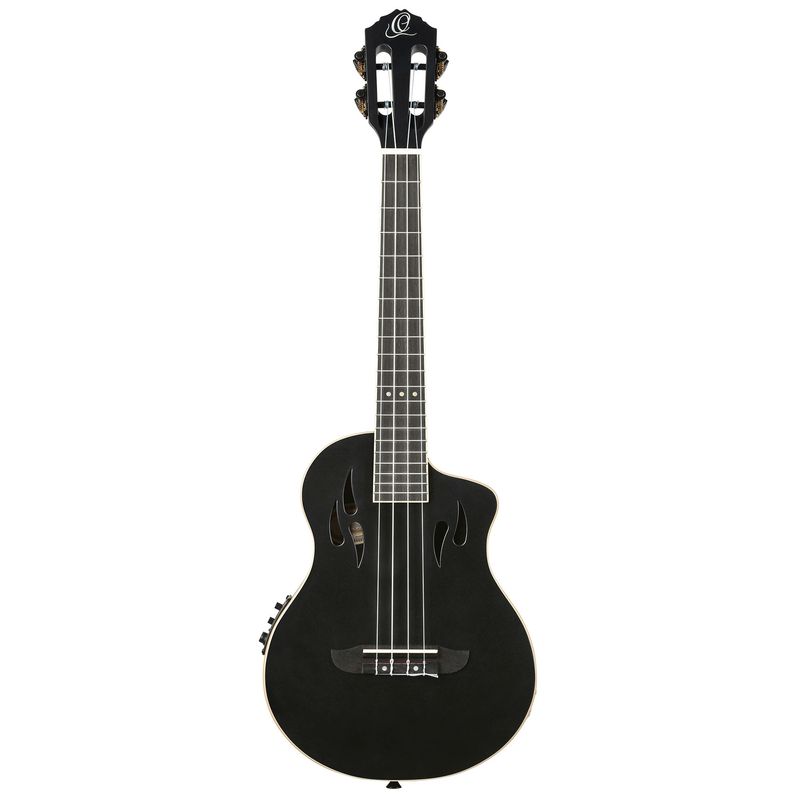 Ortega RTPS-U-SBK Tenor ukulele med mik, Tourplayer