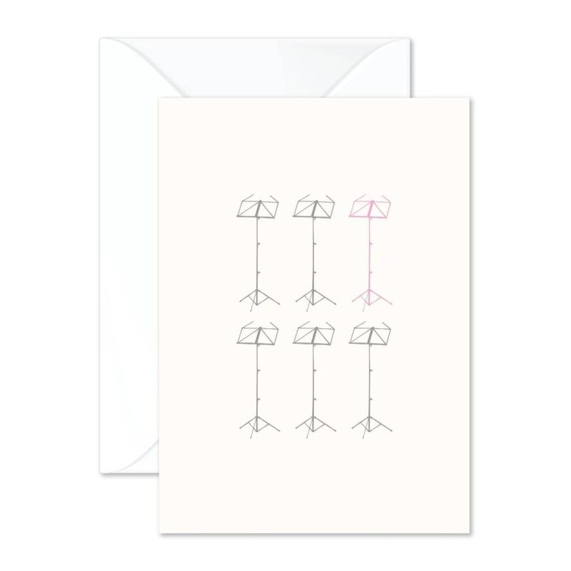 Vintage Music Stand Greetings Card