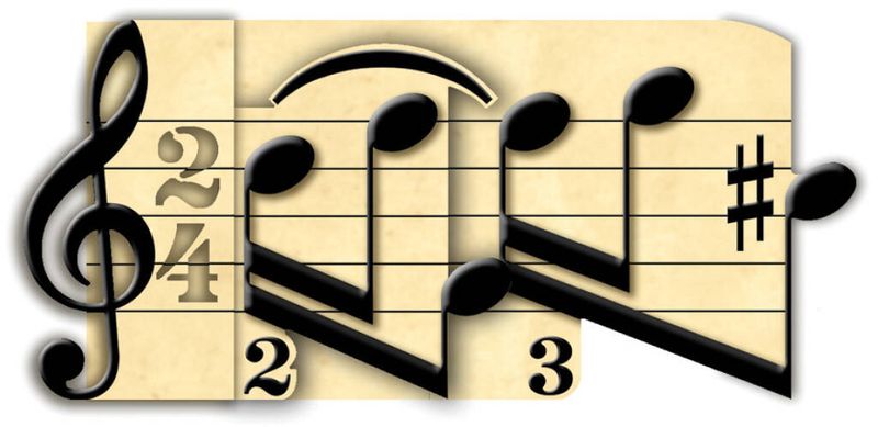 3D Card Prelude Music Notes