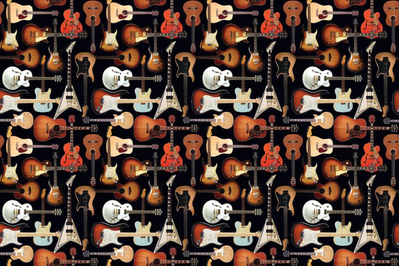Hal Leonard Wrapping Paper - Guitar Collage Theme