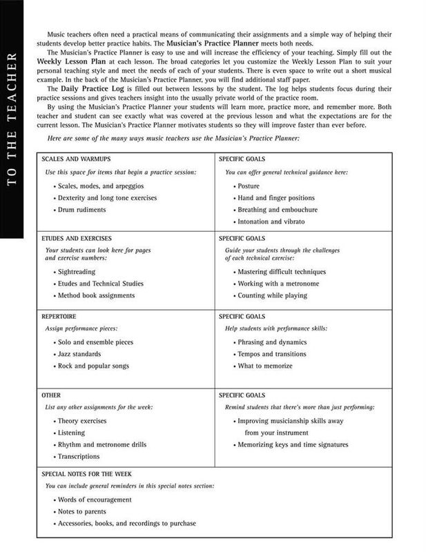 Musician's Practice Planner