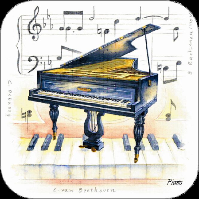 Hovedbilde Coaster Set Of 4 Piano Design