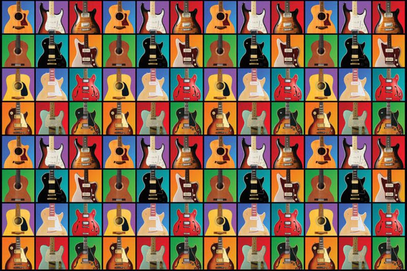 Hal Leonard Wrapping Paper - Guitar Retro Theme