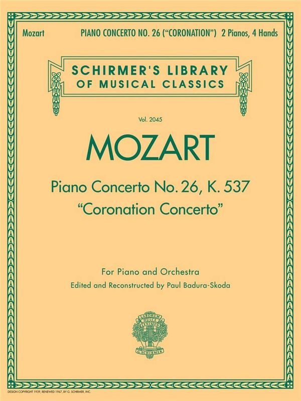 Wolfgang Amadeus Mozart - Piano Concerto No.26 In D 'Coronation' K.537