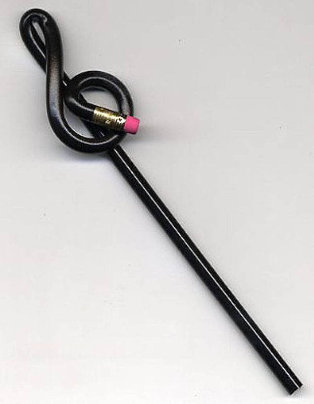 Bentcil Treble Clef Black Single Pencil