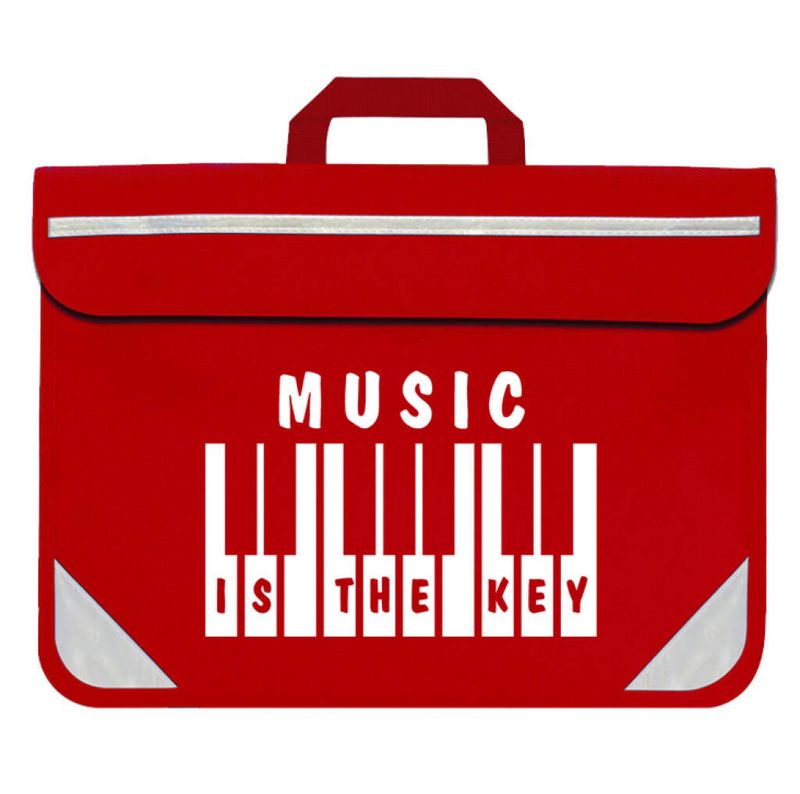 Piano/Keyboard Music Bag - Music Is The Key (Red)