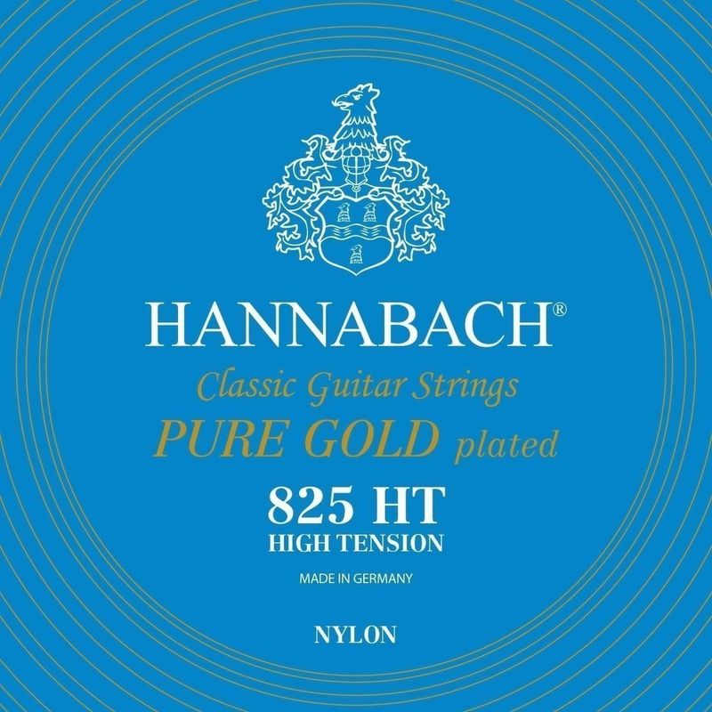 Hannabach Strings for classic guitar Serie 825 High tension specialized gold plated Set high