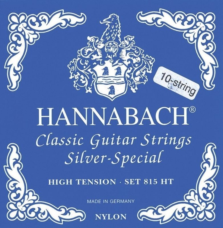 Hannabach Strings for classic guitar Serie 815 Hig Tension for 8/10 string guitar Silver special E/1