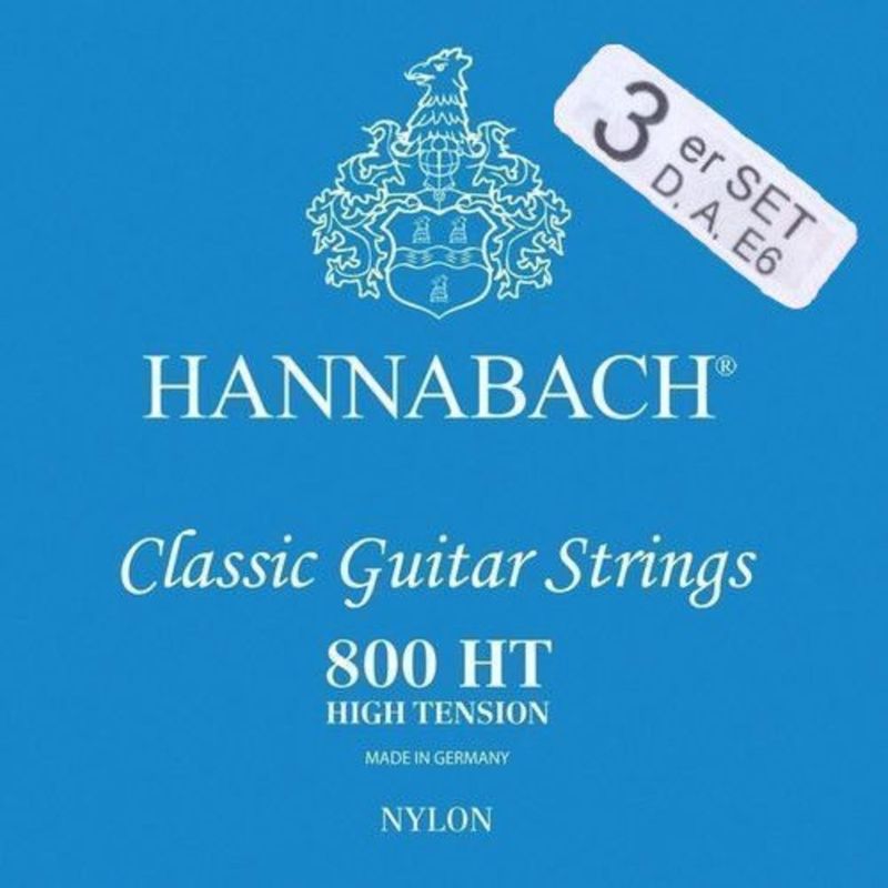 Hannabach Strings for classic guitar Serie 800 High tension Silver plated Set of 3 bass