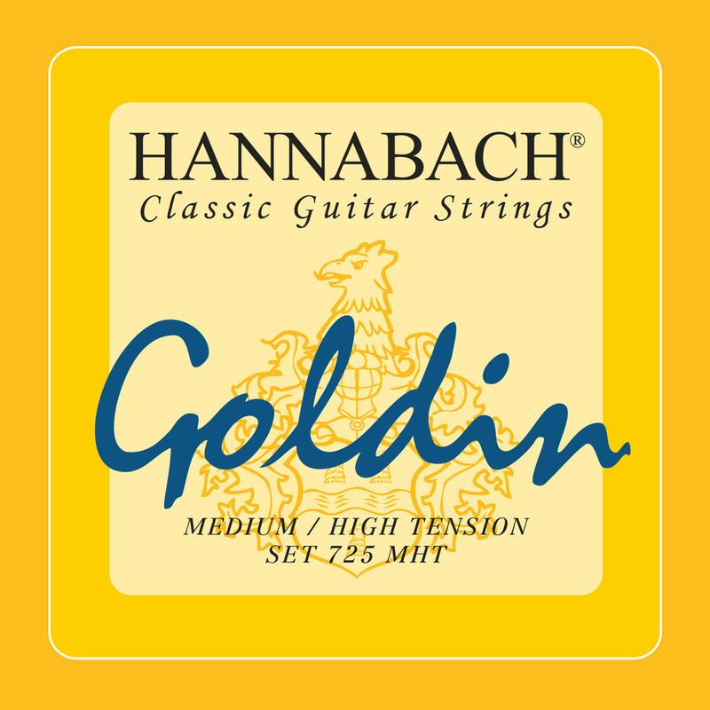 Hannabach Strings for classic guitar Series 725 Medium/High Tension Goldin Set medium-high