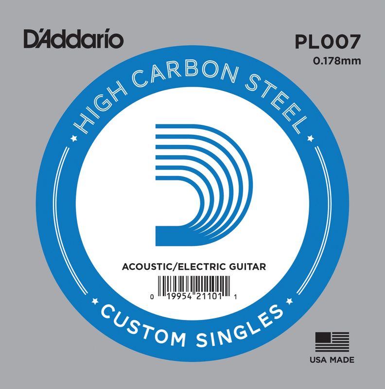 D'Addario PL007 Gitarsträng Electric/Acoustic Plain Steel 007