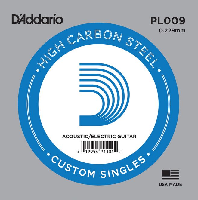 Hovedbilde D'Addario PL009 stålstreng Electric/Acoustic Plain Steel 009