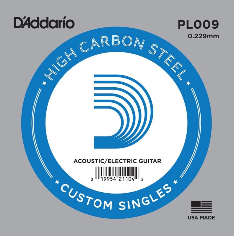 D'Addario PL009 Gitarsträng Electric/Acoustic Plain Steel 009