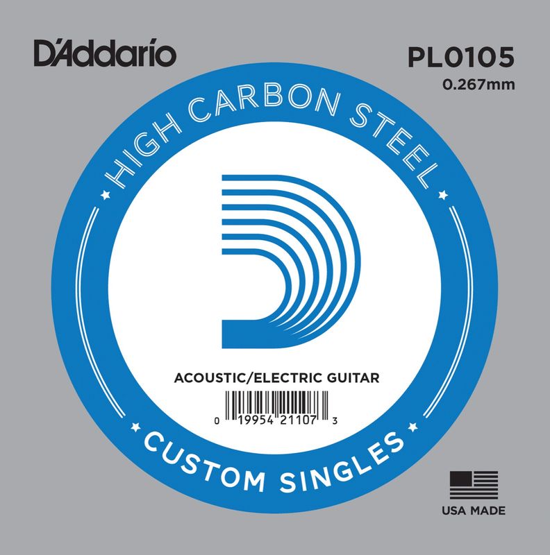 D'Addario PL0105 Gitarsträng Electric/Acoustic Plain Steel 0105