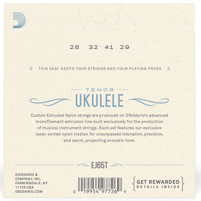 D'Addario EJ65T Strängset Ukulele Tenor Pro Arté