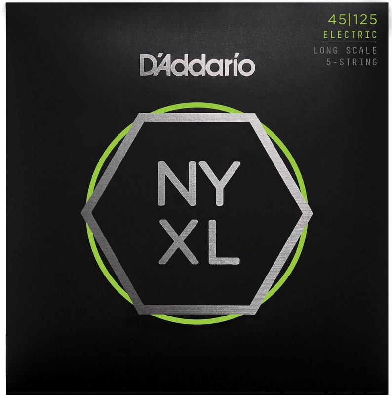 D'Addario NYXL45125 Strängset Elbas NYXL Nickel Wound 045-125 (5-str) Light Top/Med.