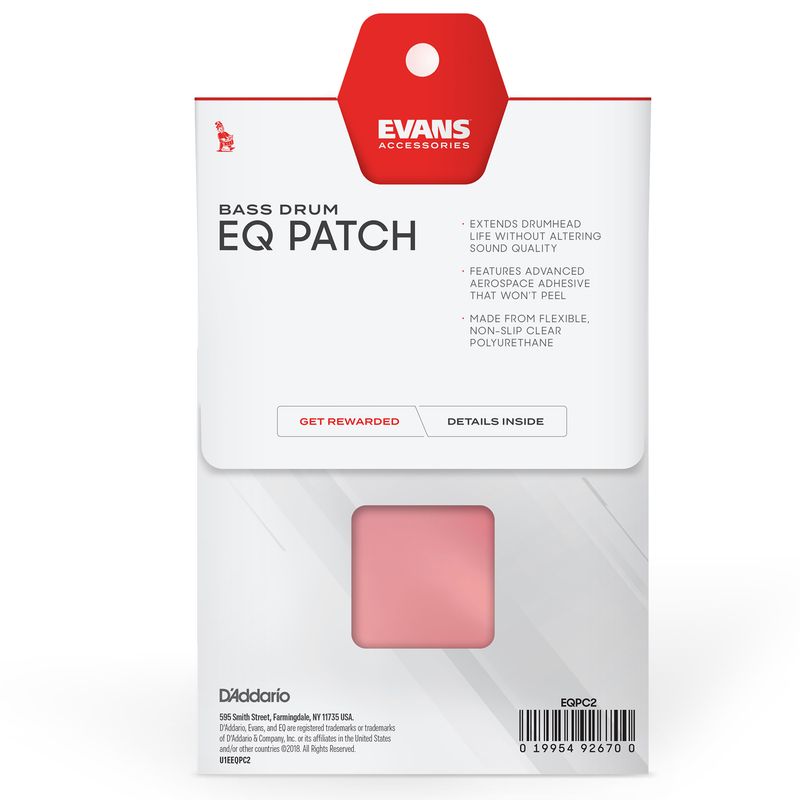 Evans EQPC2 Double Bass Drum Patch, Clear