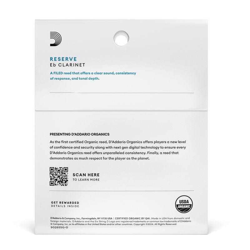 D'Addario ODBR0335 Org. Reserve Eb-Klarinett 3-p 3.5
