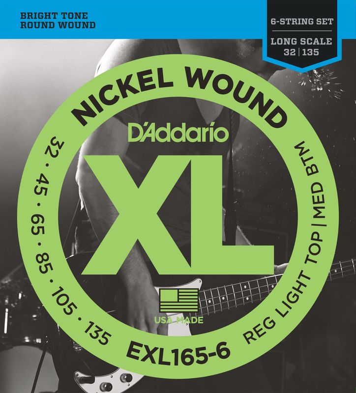 D'Addario EXL165-6 Strängset Elbas Nickel Wound 032 - 135 (6-str.) Custom Light