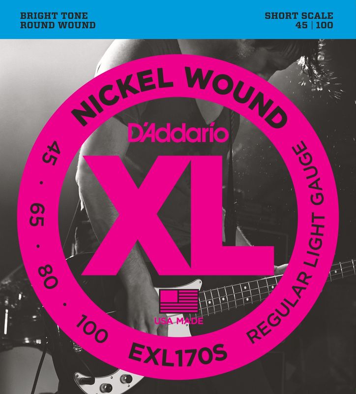 D'Addario EXL170S Strängset Elbas Nickel Wound 045 - 100 (Short Scale) Light