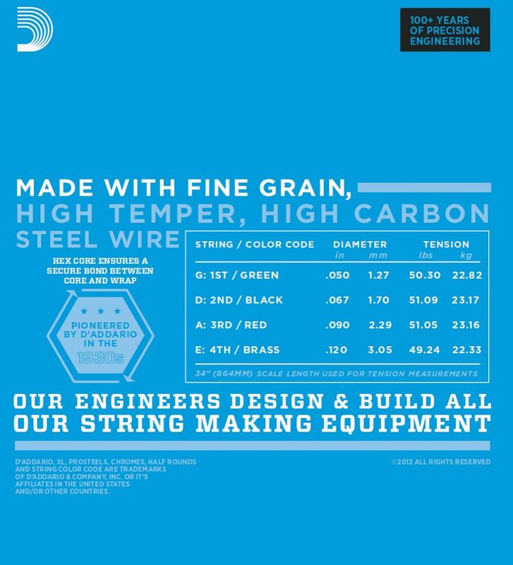 D'Addario EXL160BT Strängset Elbas Nickel Wound 050 - 120 (Balanced Tension)
