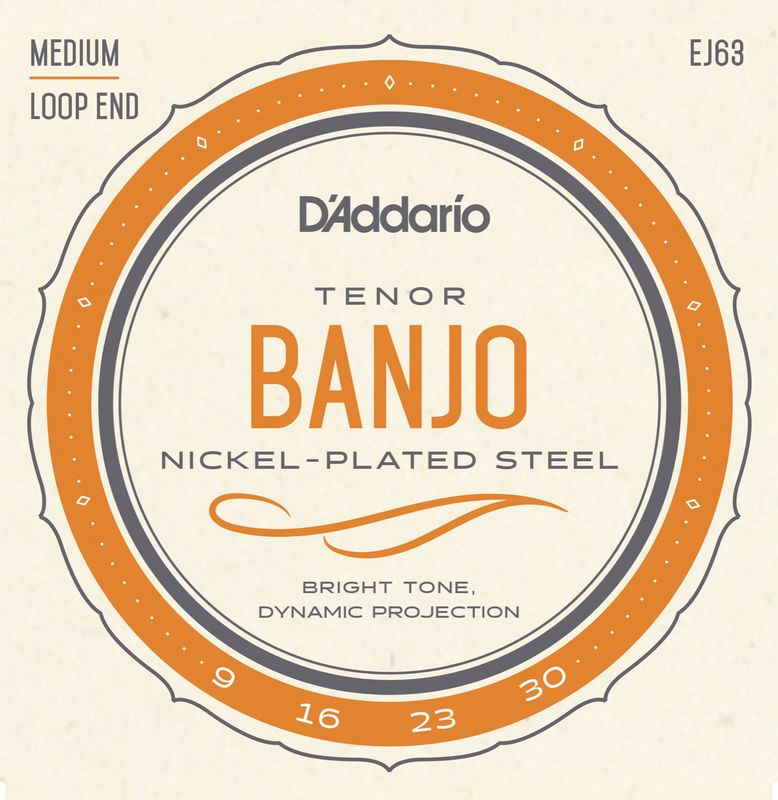 D'Addario EJ63 Strängset Tenor Banjo  Nickel  009-030