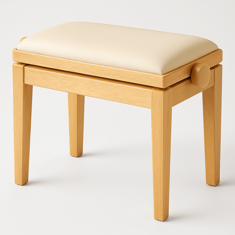 Hidrau BG1 Regulerbar Pianokrakk Natur Blank med Beige sete i Ekte Skinn